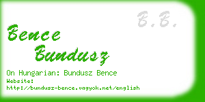 bence bundusz business card